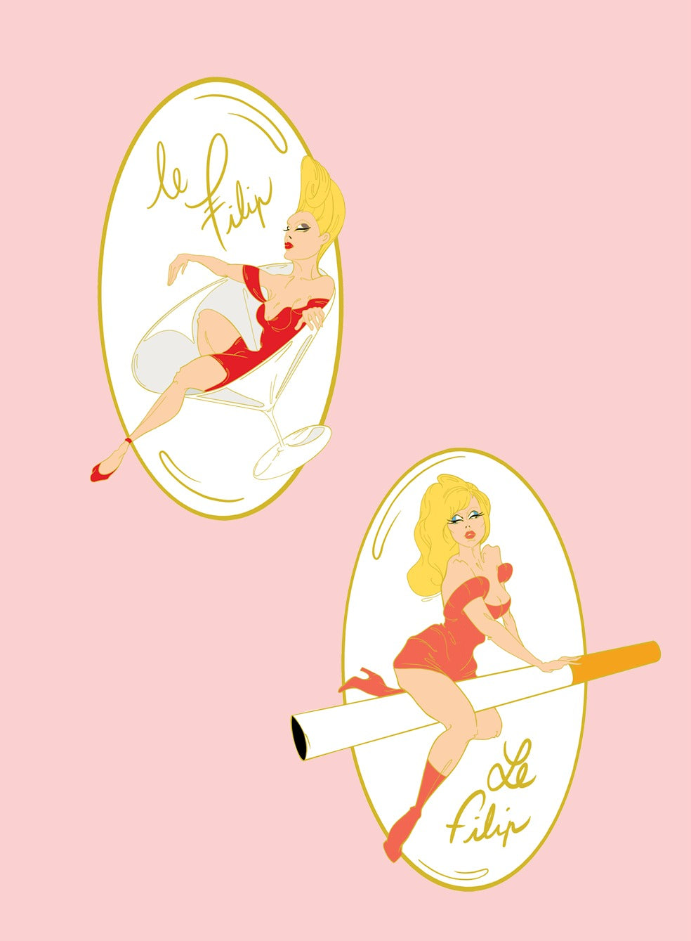 Lot de deux Pins Le Filip